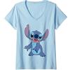 Disney Lilo & Stitch Simple Stitch Stance Maglietta con Collo a V