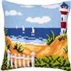 VERVACO Kit Cuscino Punto Croce Paesaggio Marino Set Ricamo Principianti Cuscini Gobelin Decorativi ca. 40 x 40 cm Accessori per Lavoretti Creativi DIY Casa Decor Hobby Adulti Cross Stitch