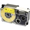 Nastro per etichettatrice compatibile Casio XR-18YW da 18 mm NERO SU GIALLO
