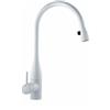 Alpes 10.111.103.150 Miscelatore monocomando COLORE BIANCO con canna orientabile e doccino estraibile, acciaio inossidabile