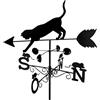 Maximex Bandiera a forma di gatto in metallo nero resistente alle intemperie, con design a forma di gatto e topo, adatta a qualsiasi giardino, altezza totale: 170 cm