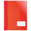 Durable 269003 Clear View Cartellina per Documenti Perforati f.to A4, Pressino Ferma Fogli ad Aghi, Rosso, Confezione da 25 Pezzi