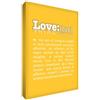Feel Good Art, Stampa su Tela, Scritta in calligrafie Diverse, Motivo: Pagina vocabolario Inglese con Descrizione dell'amore, 40,64 x 60,96 cm, Giallo (Gelb)