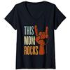Abbigliamento e regali per la festa dell Donna This Mom Rocks Regalo di musica rock n roll per la mamma Maglietta con Collo a V