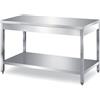 Ristotecno Tavolo acciaio inox con ripiano di fondo, senza alzatina posteriore. Prof. 70 - 60x70x85H - SENZA ruote - AISI 430