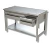 Ristotecno Tavolo inox con ripiano di fondo, cassettiera in linea, senza alzatina posteriore. Prof. 70 - 120x70x85H - SENZA ruote - AISI 430