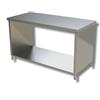 Ristotecno Tavolo inox su fianchi con ripiano di fondo, senza alzatina posteriore. Prof. 70 - 110x70x85H - SENZA ruote - AISI 430