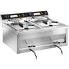 Friggitrice elettrica da banco con RUBINETTO, Lt. 12+12 - Kw. 9.00+9.00