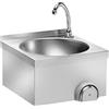 Ristotecno Lavamani acciaio inox a parete con comando a ginocchio, 40x40x31H cm