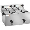 Friggitrice elettrica da banco con RUBINETTO, Lt. 10+10 - Kw. 3.25+3.25