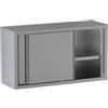 Ristotecno Pensile inox chiuso con ante scorrevoli. 1 ripiano. H.cm. 65 - 160x40x65H - AISI 430