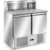 Banco pizza saladette 2 sportelli + piano in granito. 90x70x108,5 - Vetrina GN 1/6