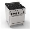 Cucina a GAS 4 fuochi a fiamma libera + forno a gas. Dim.cm. 70x70x85H. - Potenza termica 26,6 Kw.