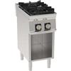 Cucina a GAS 2 fuochi a fiamma libera. Dim.cm. 40x90x85H. - Potenza termica 16 Kw.