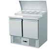 Saladette 2 sportelli. Piano di lavoro inox. 90x70x85H. - 5 GN 1/6