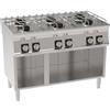 Cucina a GAS 6 fuochi a fiamma libera. Dim.cm. 105x70x85H. - Potenza termica 31 Kw.