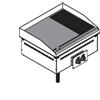 Fry Top elettrico da incasso. Piano cottura liscio e rigato - 7,8 Kw. - Dim.cm. 70x60