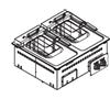 Friggitrice doppia elettrica 8+8 lt. da incasso - 3+3 Kw. - Dim.cm. 70x60