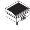 Fry Top elettrico da incasso. Piano cottura rigato - 6 Kw. - Dim.cm. 70x60