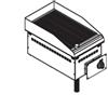 Fry Top elettrico da incasso. Piano cottura rigata - 3 Kw. - Dim.cm. 35x60