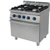 Cucina a GAS 4 fuochi a fiamma libera + forno a gas. Dim.cm. 80x90x85H. - Potenza termica 27,4 Kw.