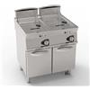 Friggitrice a 2 vasche da lt. 13+13 a GAS. Dim.cm. 80x70x85H. - Potenza termica 24 Kw. [VASCA PULITA]