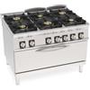 Cucina a GAS 6 fuochi + forno a gas MAXI. Dim.cm. 120x90x85H. - Potenza termica 57 Kw.