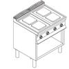 Cucina elettrica 4 piastre. Dim.cm. 40x90x85H. - Kw. 10.4
