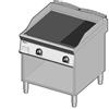 Fry Top a gas con piano di cottura 1/3 RIGATA e 2/3 LISCIO . Dim.cm. 80x90x85H.