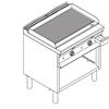 Fry Top a gas con piano di cottura RIGATO . Dim.cm. 80x90x85H.