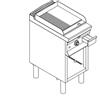 Fry Top elettrico con piano ½ LISCIO e ½ RIGATO. Dim.cm. 40x70x85H. - Assorbimento 5.4 Kw.