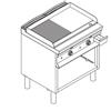 Fry Top elettrico con piano ½ LISCIO e ½ RIGATO. Dim.cm. 80x70x85H. - Assorbimento 10.8 Kw.
