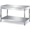 Ristotecno Tavolo inox con ripiano di fondo, senza alzatina posteriore. Prof. 80 - SENZA ruote - 200x80x85H - AISI 430