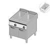 Friggitrice a GAS a 2 vasche da lt. 13+13. Dim.cm.80x90x85H. - Potenza termica 24 Kw. - Vasca Pulita