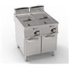 Friggitrice a GAS a 2 vasche da lt. 17+17. Dim.cm.80x90x85H. - Potenza termica 33 Kw. - Scambiatori calore in vasca