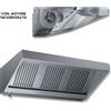 Ristotecno Cappa d'aspirazione a parete mod. SNACK con motore. Prof. 110 - Schiena e Tetto in lamiera zincata - 180x110x45H - AISI 430