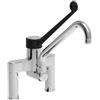 Ristotecno Miscelatore Biforo con canna a tubo cm. 30 e leva in plastica nera cm. 30 - attacchi 3/4''