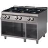 Cucina a GAS 6 fuochi a fiamma libera. Dim.cm. 120x90x85H. - Potenza termica 37 Kw.