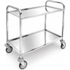 Carrello di servizio INOX a 2 ripiani - Dim.cm. 98x51x91H.