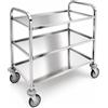 Carrello di servizio INOX a 3 ripiani - Dim.cm. 98x51x110H.