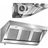 Ristotecno Cappa d'aspirazione a parete mod. SNACK con motore ed illuminazione a faretti. Prof. 90 - 280x90x45H - AISI 430