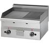 Fry Top da banco a gas con piano ½ LISCIO e ½ RIGATO. Dim.cm. 60x60x28H. - Potenza termica 10.4 Kw.