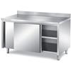 Ristotecno Tavolo armadiato con scorrevoli, con alzatina posteriore. Prof. 70 [PRONTA CONSEGNA] - 200x70x85h