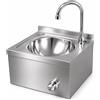 Ristotecno Lavamani acciaio inox a parete con comando a ginocchio, 40x40x31H cm