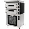 Forno Pizza elettrico 2 camera. Capacità 4+4 pizze Ø 35 cm. Con cella di lievitazione e cappa - Kw. 28,1