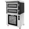 Forno Pizza elettrico 2 camera. Capacità 4+4 pizze Ø 35 cm. Con cella di lievitazione e cappa - Kw. 19,4