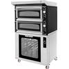 Forno Pizza elettrico 2 camera. Capacità 9+9 pizze Ø 35 cm. Con cella di lievitazione e cappa - Kw. 40,3