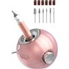 Delanie Fresa per Unghie Professionale Velocità Regolabile 35000 Giri, Trapano Elettrico per Unghie Rimozione Gel per Manicure e Pedicure Oro Rosa