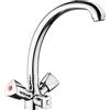 Cornat Li564, Miscelatore per Lavabo a 2 Manopole con Collo Orientabile Cromato