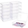 BENECREAT 12 Pezzi Contenitori di Immagazzinaggio in Plastica per Scatola da 9,75x7x3,25cm Trasparenti con Coperchio per Oggetti, Erbe, Perline Minuscole, Gioielli